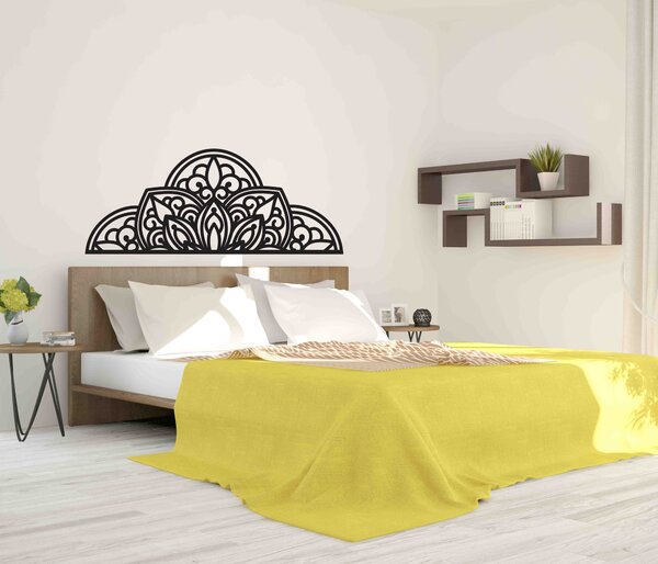 Dřevěný obraz na zeď poloviční mandala - BOHEMIA: Překližka - Modrá (mořidlo) 37 x 90 cm 4012-55582 PR0370