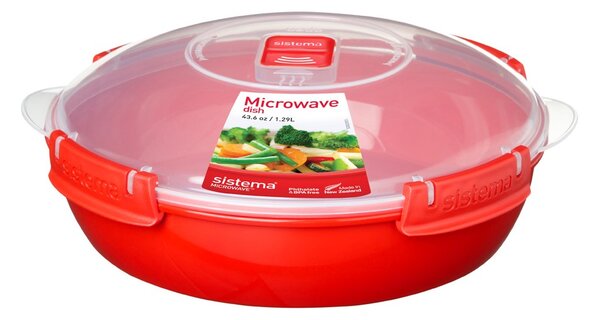 Sistema Kulatá miska pro skladování a ohřívání jídla Microwave dish 1,29 l, červená