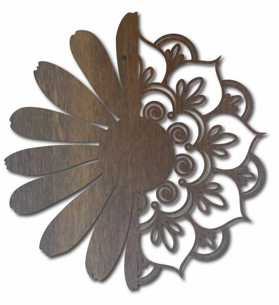 Nástěnná malba květina - MARGARET: Překližka - Oranžová (barva) Rozměr 50 cm 4011-55306 PR0368