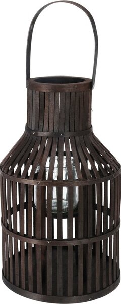Dřevěná lampa se závěsem - tmavě hnědá, 25,5 × 42 cm