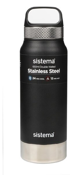 Sistema Nerezová termoska Hydrate Stainless Steel 650 ml, černá