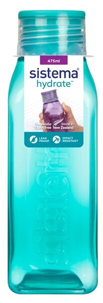 Sistema Hranatá láhev se šroubovacím víčkem Hydrate Square 475 ml, mátová