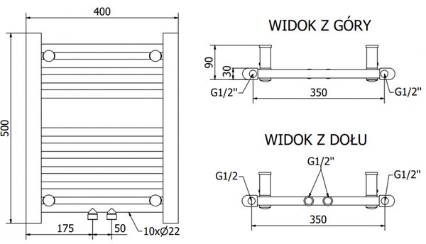 Mexen Mars, elektrické topné těleso 500 x 400 mm, 300 W, černá, W110-0500-400-2300-70