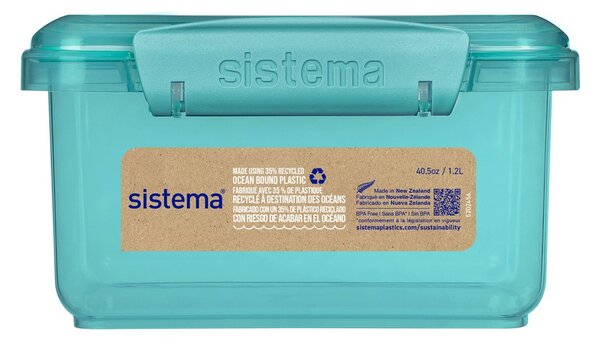 Sistema Svačinový box s příborem Ocean Bound Lunch Plus 1,2 l, mátová
