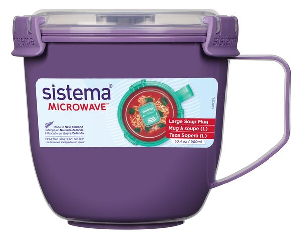Sistema Hrnek na polévku a dušené pokrmy Microwave Large Soup Mug 900 ml 900 ml, fialová