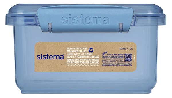 Sistema Svačinový box s příborem Ocean Bound Lunch Plus 1,2 l, modrá
