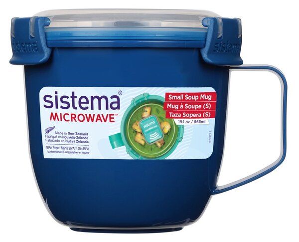 Sistema Hrnek na polévku Microwave Small Soup Mug 565 ml, modrá