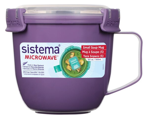 Sistema Hrnek na polévku Microwave Small Soup Mug 565 ml, fialová
