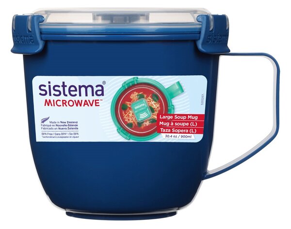 Sistema Hrnek na polévku a dušené pokrmy Microwave Large Soup Mug 900 ml 900 ml, modrá