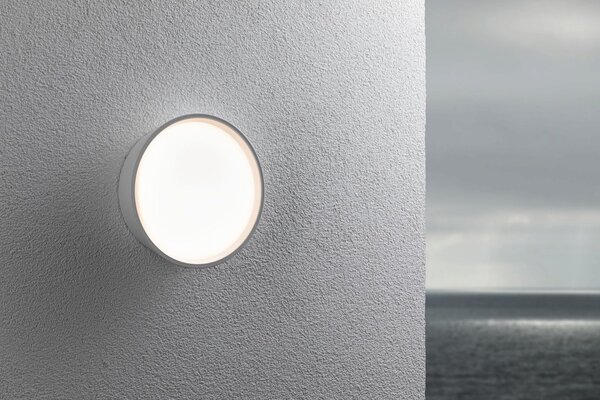 P 94697 LED venkovní nástěnné svítidlo Platomo IP44 kruhové 180mm 3000K 14,5W 230V bílá umělá hmota - PAULMANN