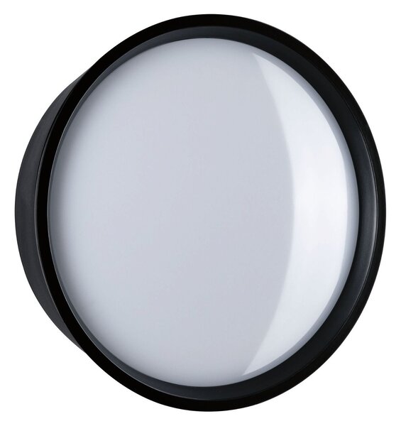 P 94696 LED venkovní nástěnné svítidlo Platomo IP44 kruhové 180mm 3000K 14,5W 230V černá umělá hmota - PAULMANN