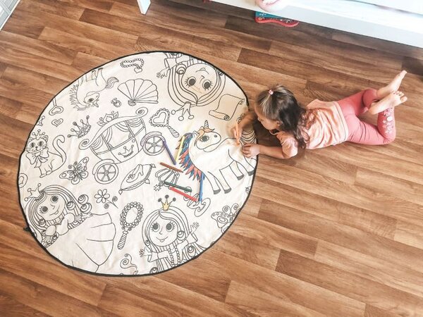 Kobercové omalovánky – Princess Sisters Kruh Ø 130 cm