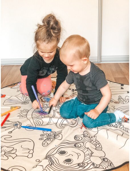 Kobercové omalovánky – Princess Sisters Kruh Ø 130 cm