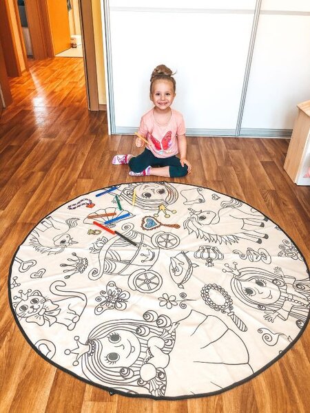 Kobercové omalovánky – Princess Sisters Kruh Ø 130 cm
