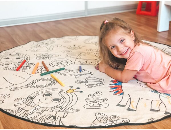 Kobercové omalovánky – Princess Sisters Kruh Ø 130 cm
