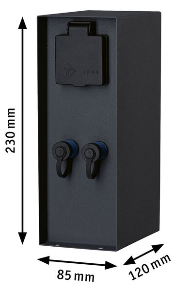 P 94700 Plug & Shine sloupek se zásuvkami Rio IP44 antracit - PAULMANN