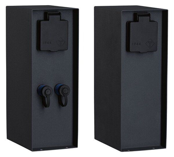 P 94700 Plug & Shine sloupek se zásuvkami Rio IP44 antracit - PAULMANN