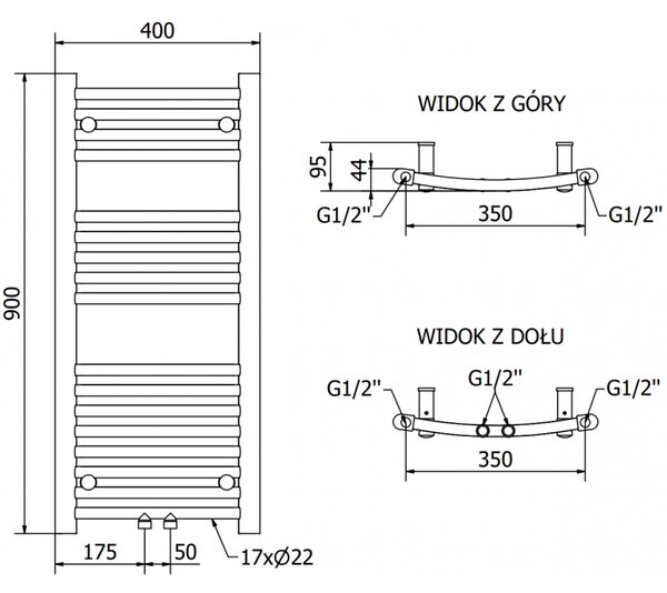 Mexen Ares, elektrické topné těleso 900 x 400 mm, 300 W, černá, W102-0900-400-2300-70
