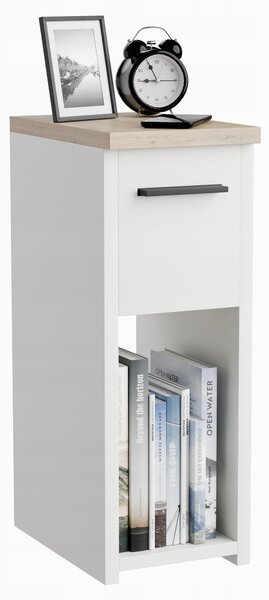 Noční stolek ComfortCove bílý 20 cm x 30,5 cm s 1 zásuvkou, matný