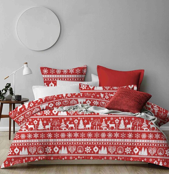 Bavlněné povlečení WINTER CHARM červené Rozměr povlečení: 70 x 90 cm | 140 x 200 cm