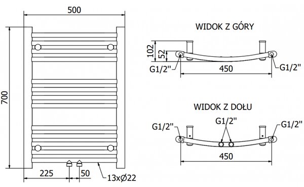 Mexen Ares, elektrické topné těleso 700 x 500 mm, 300 W, černá, W102-0700-500-2300-70