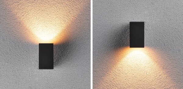 P 94710 LED venkovní nástěnné svítidlo Flame neláká hmyz IP44 hranaté 58x103mm 2200K 4W 230V 75° antracit kov - PAULMANN