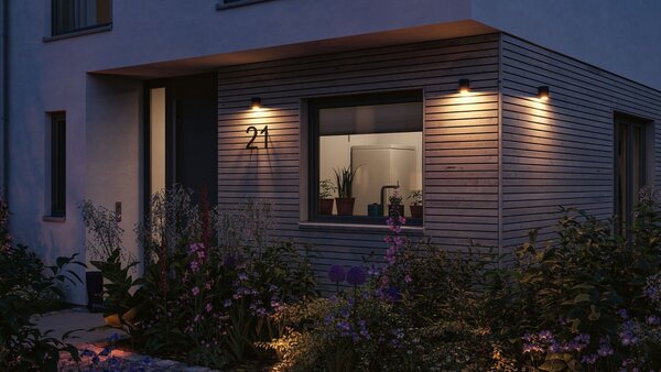 P 94710 LED venkovní nástěnné svítidlo Flame neláká hmyz IP44 hranaté 58x103mm 2200K 4W 230V 75° antracit kov - PAULMANN