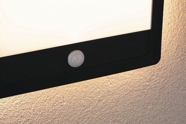 P 94709 LED venkovní panel Lamina Backlight pohybové čidlo neláká hmyz IP44 hranaté 250x47mm CCT 14W 230V černá umělá hmota - PAULMANN