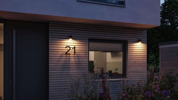 P 94710 LED venkovní nástěnné svítidlo Flame neláká hmyz IP44 hranaté 58x103mm 2200K 4W 230V 75° antracit kov - PAULMANN