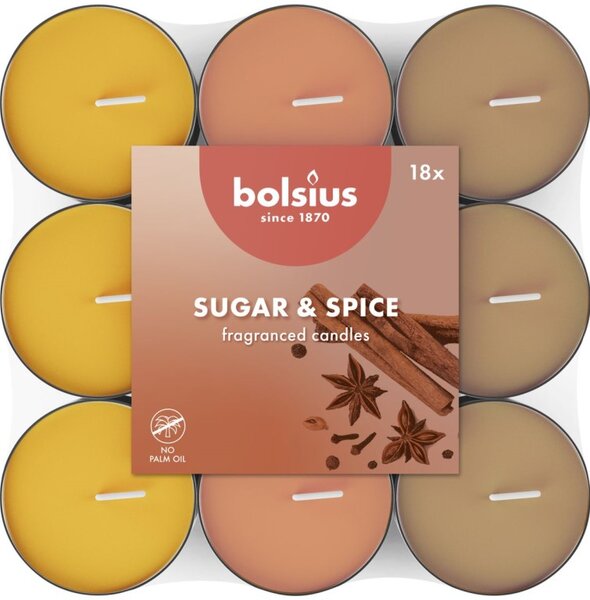 Bolsius Čajové 18ks Sugar&spice basic tříbarevné, vonné svíčky
