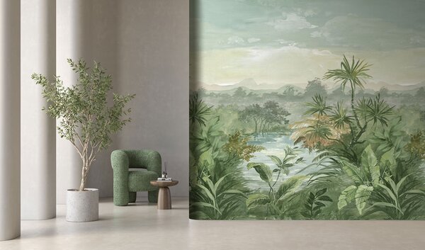 Vliesová obrazová tapeta na zeď, zelená, palmy, FW4028-3, Feature Walls, Decoprint