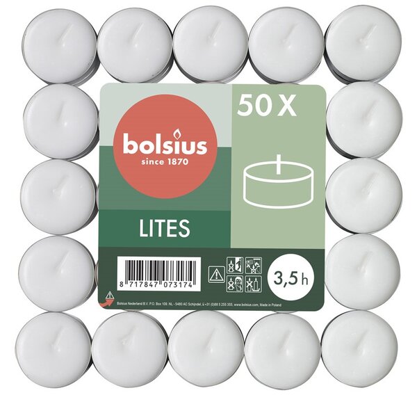 Bolsius Čajové 50ks ~3,5hod. plato