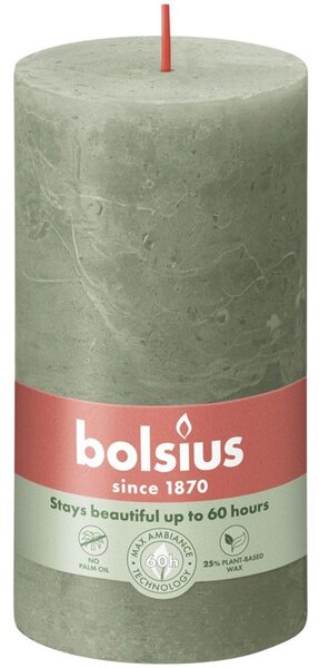 Bolsius svíčka válec Rustic Shine Fresh Olive zelená 68x130mm