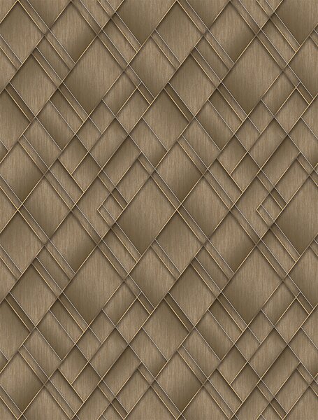 Geometrická vliesová obrazová tapeta na zeď, hnědá, FW4037-3, Feature Walls, Decoprint