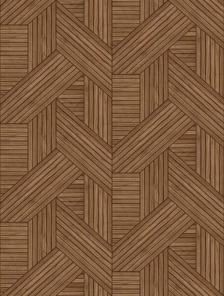 Vliesová obrazová tapeta na zeď, hnědá, imitace dřeva, lamel, FW4036-4, Feature Walls, Decoprint