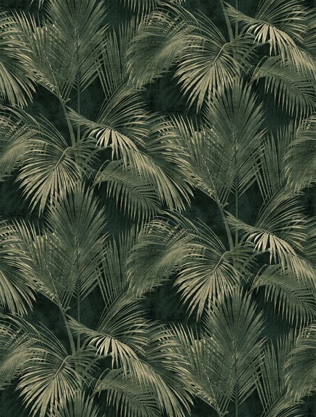 Vliesová obrazová tapeta na zeď, zelená, palmy, listy, FW4034-3, Feature Walls, Decoprint