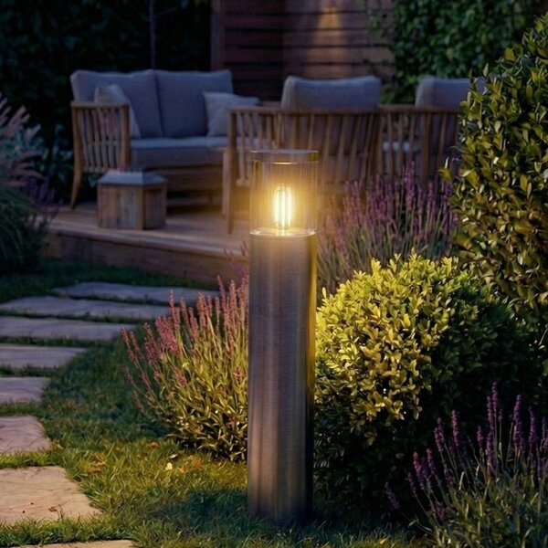 OSRAM Žárovka ENDURA CLASSIC EBRO, nerezová ocel, 49 cm IP44, stmívatelný, Hliník / šedá / zinek, Nerezová ocel, Moderní