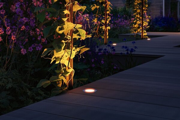P 94722 Plug & Shine LED zemní svítidlo Floor základní sada neláká hmyz IP67 2200K 3x2W 21VA stříbrná - PAULMANN