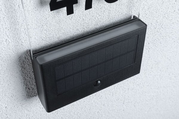 P 94725 Solární LED domovní číslo a svítidlo Neda pohybové čidlo neláká hmyz IP44 2200K antracit - PAULMANN
