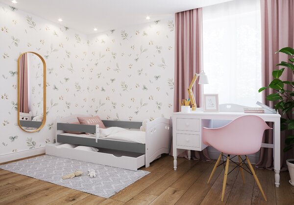 Dětská postel Laura Velikost postele: 140x80, Barevné provedení: Bílá, Provedení postele: S šuplíkem
