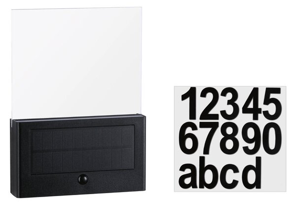 P 94725 Solární LED domovní číslo a svítidlo Neda pohybové čidlo neláká hmyz IP44 2200K antracit - PAULMANN