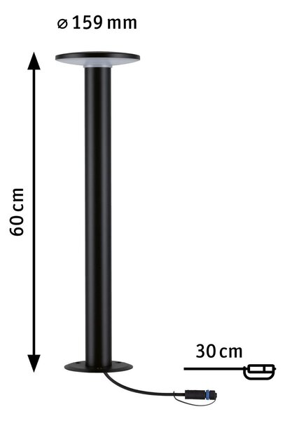 P 94723 Plug & Shine LED stojací svítidlo Plate samostatné svítidlo IP44 2200K 7W antracit - PAULMANN