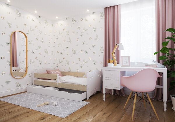 Dětská postel Laura Velikost postele: 140x80, Barevné provedení: Bílá, Provedení postele: S šuplíkem