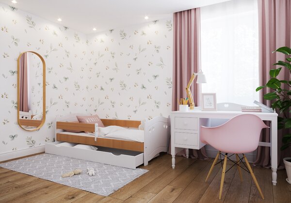 Dětská postel Laura Velikost postele: 140x80, Barevné provedení: Bílá, Provedení postele: S šuplíkem