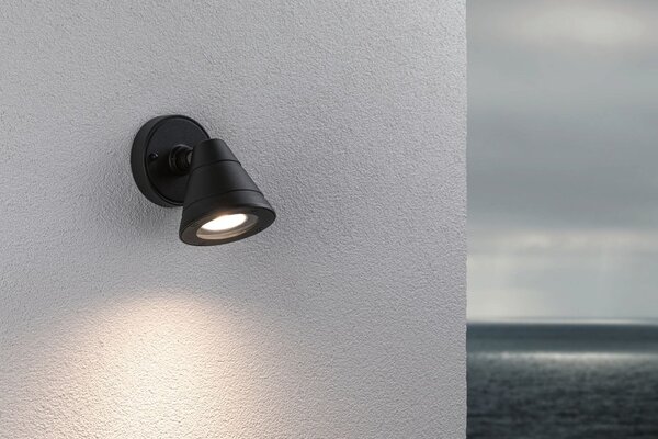 P 94734 Venkovní nástěnné svítidlo Trian IP44 kruhové 100x125mm max. 35W 230V antracit hliník - PAULMANN