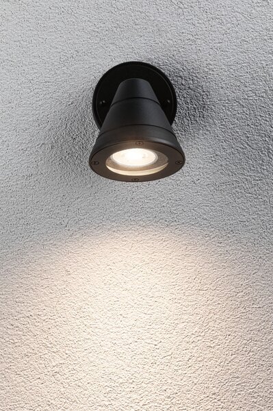 P 94734 Venkovní nástěnné svítidlo Trian IP44 kruhové 100x125mm max. 35W 230V antracit hliník - PAULMANN