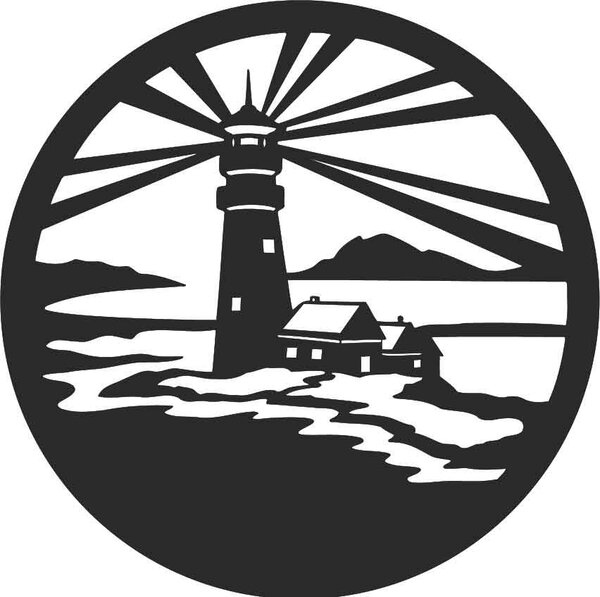 Sentop - Maják moderní obraz na stěnu - dřevěná dekorace: Přírodní překližka - Topol přírodní Rozměr 40 cm 4055-58242 PR0396 plywood