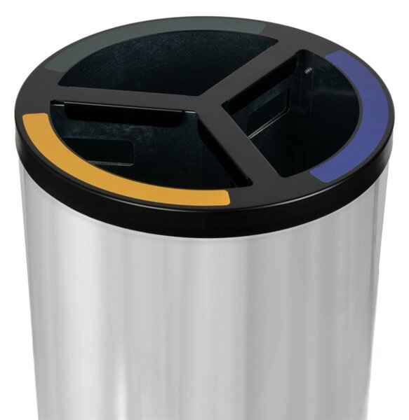Alda Koš na tříděný odpad STREAM TRIO s vnitřní kovovou nádobou, 3 x 20 L, nerezová ocel,lesklá