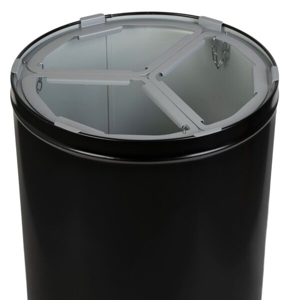 Alda Koš na tříděný odpad STREAM TRIO s držákem pytlů, 3 x 25 L, nerezová ocel, černá