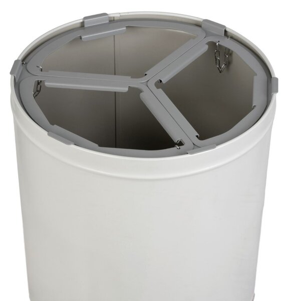 Alda Koš na tříděný odpad STREAM TRIO s držákem pytlů, 3 x 25 L, nerezová ocel, bílá
